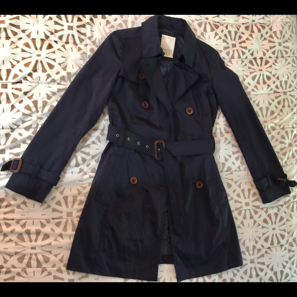 Esprit Women’s Trench Coat Double-Breasted, Size 2